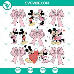 Pink Bow Coquette Mickey Minnie Valentine’s Day | Disney Love Cut Files