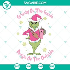 Pink Grinchy on the Inside SVG | Girly Grinch Holiday Cut Files