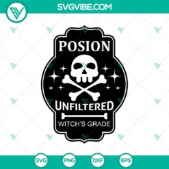 Posion Unfiltered Witch’s Grade SVG, Skull Logo SVG, Dead Halloween SVG