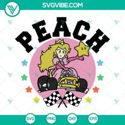 Princess Peach Mario Kart SVG | Racing Cut Files for Cricut