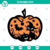 Pumpkin Black Cat Halloween SVG File for Cricut & Silhouette, DXF EPS PNG Cut Files - Spooky Design for Crafts & Decor.
