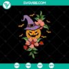 Pumpkin floral Halloween witch hat SVG with Trick or Treat and Halloween Mom design. Perfect for Halloween crafting projects.