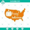 Pumpkin Happy Halloween flag SVG with horror and scary elements for Halloween decorations.