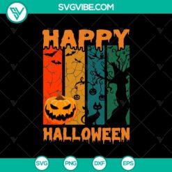 Halloween pumpkin SVG design with scary and happy Halloween elements, perfect for October 31 decorations.