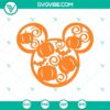 Pumpkin Mickey Head SVG design for Halloween, Mickey head silhouette with Halloween flair for crafting.