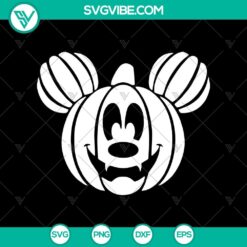 Pumpkin Mickey Halloween SVG design featuring Mickey Mouse head in a pumpkin shape, perfect for DIY Halloween crafts.