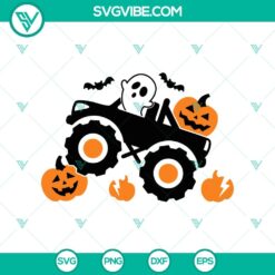 Pumpkin Monster Truck SVG perfect for Halloween designs. Great pumpkin and truck elements in the SVG file for crafting.