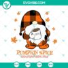Pumpkin Spice and Everything Nice SVG featuring festive gnomes and Halloween pumpkin. Perfect for autumn crafts.