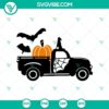 Pumpkin Truck Halloween SVG with horror and scary Halloween theme, perfect for spooky holiday crafting projects.