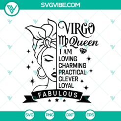Queen Virgo SVG, Virgo SVG, Queen Birthday SVG