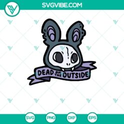 Rabbit skull with outside fang SVG, perfect for Halloween decorations and crafts.