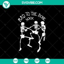 Rad To The Bone SVG with scary Halloween design, perfect for spooky holiday crafting projects.