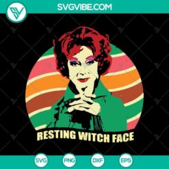 Resting Witch Face SVG design, Scary and Halloween-themed digital SVG.