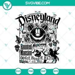 Retro Disneyland Halloween cartoon characters SVG file for Cricut and Silhouette designs, featuring Halloween theme.
