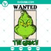Retro Grinch Wanted design in SVG, DXF, EPS, PNG files for holiday crafts, vector graphics.