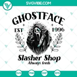 Retro Halloween Ghostface Horror SVG DXF EPS PNG Cut Files for Cricut & Silhouette. Spooky design perfect for Halloween crafts.