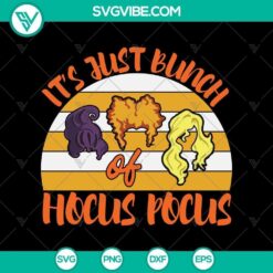 Retro Hocus Pocus SVG with Halloween elements in a fun design for crafts and decor.
