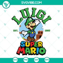 Retro Luigi SVG | Super Mario Bros Luigi Cut Files for Cricut & Silhouette