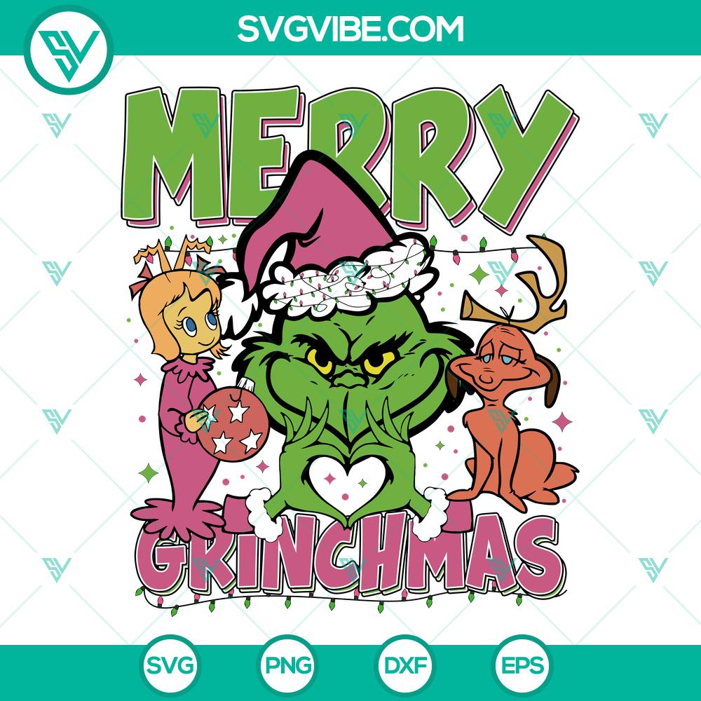Retro Pink Christmas Merry Grinchmas SVG | Cute Retro Holiday Cut Files Retro Pink Christmas Merry Grinchmas SVG featuring cute holiday designs, perfect for crafting projects.