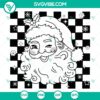 Retro Santa Christmas SVG DXF EPS PNG Files with vintage Santa Claus illustration, perfect for holiday crafts.
