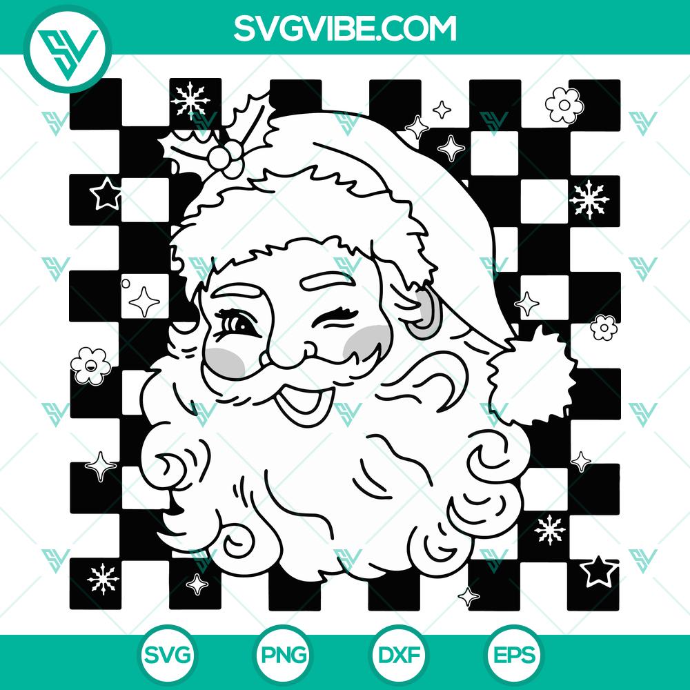 Retro Santa Christmas SVG DXF EPS PNG Files Retro Santa Christmas SVG DXF EPS PNG Files with vintage Santa Claus illustration, perfect for holiday crafts.