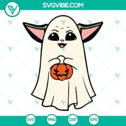 Retro Star Wars Baby Yoda Ghost SVG | Spooky Star Wars Cut Files