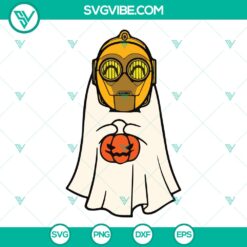 Retro Star Wars C3PO Ghost SVG | Droid Halloween Cut Files