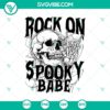 Spooky babe rock and roll Halloween skull SVG design.