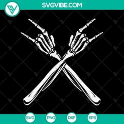 Rock skeleton hand with a funny Halloween twist, featuring a scary Halloween SVG design. Perfect for spooky Halloween projects.