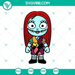 Chibi version of Sally from Nightmare Before Christmas in a scary design, available as SVG. Ideal for Halloween crafts and decorations.