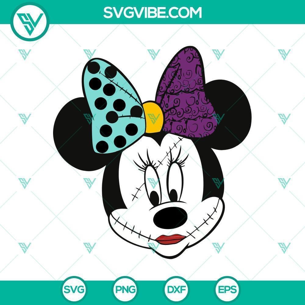 Sally Minnie SVG, Nightmare SVG, Halloween SVG Sally Minnie Nightmare Halloween SVG featuring spooky and cute design elements for crafts and decorations.