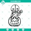 Sam with pumpkin and trick or treat bags in a funny Halloween SVG design, perfect for spooky season crafting projects.