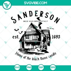 Sanderson Home of the Black Flame Candle, Sanderson House Halloween SVG design for digital use.