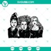 Sanderson Sisters SVG with horror and Halloween theme for spooky projects and crafts.