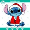 Santa Stitch SVG with Santa Claus hat, perfect for Disney Christmas crafts.