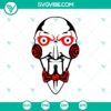 Spooky saw horror face SVG featuring horror characters for Halloween, perfect for digital designs.