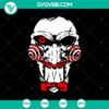 Saw horror face SVG featuring horror movie characters. Perfect for Halloween projects.