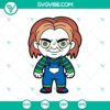 Chucky horror SVG featuring a scary face, perfect for Halloween crafts and designs.