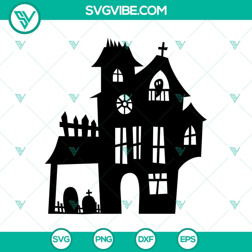 Scary Haunted Mansion SVG, The Haunted Mansion SVG, Halloween SVG Spooky haunted mansion Halloween SVG design for digital crafts.