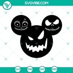 Scary Mickey Head SVG, Jack Skellington Scary Face SVG, Sally Scary Face SVG