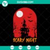 Halloween-themed Scary Night SVG with Abandoned Mansion design, perfect for spooky digital projects.
