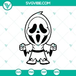Spooky chibi ghost characters in SVG format for Halloween, featuring horror and scream elements.