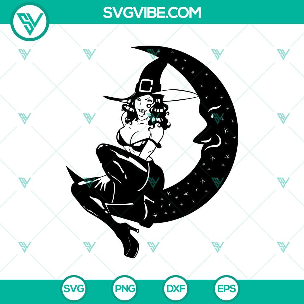 sexy-witch-svg-halloween-svg-horror-svg.jpg Sexy Witch SVG design with Halloween and horror elements. Perfect for spooky projects.