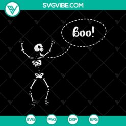 Spooky Skeleton Boo Halloween SVG design with scary elements for October 31 celebrations.