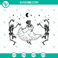 Skeleton Dancing Ballet SVG, Funny Halloween design with skeleton dancing in ballet style, perfect for Halloween crafts and decorations.