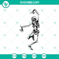 Spooky skeleton dancing SVG for Halloween decoration, featuring a skeleton in a fun and festive pose.