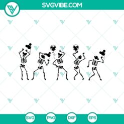 Skeleton Dancing With Mickey Halloween Ballon SVG, Disney Halloween SVG, Skeleton Dancing SVG