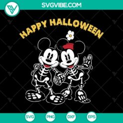 Skeleton Disney Happy Halloween Mickey And Minnie SVG featuring Disney Mouse Halloween design for Halloween.