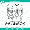 Funny Halloween SVG with Skeleton Friends Dancing. Perfect for spooky season crafting projects.