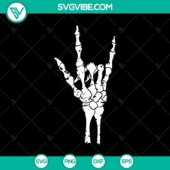 Spooky Halloween SVG of Skeleton Hand, perfect for horror-themed projects.